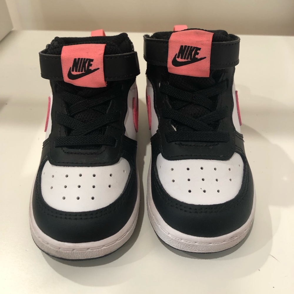 Nike Kids Black, Pink, and White Sneakers